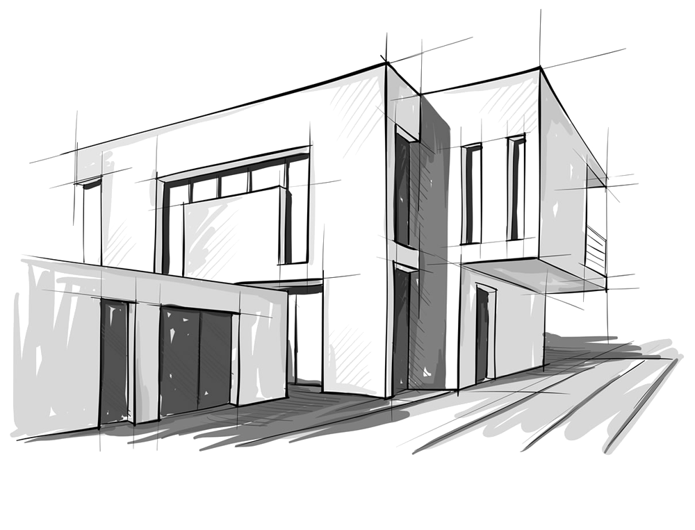 plan de maison dans un style dessinné